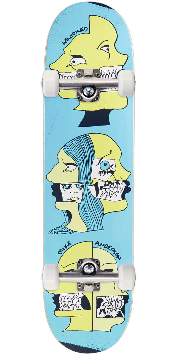 Krooked Manderson Two Face Skateboard Complete - Blue - 8.06