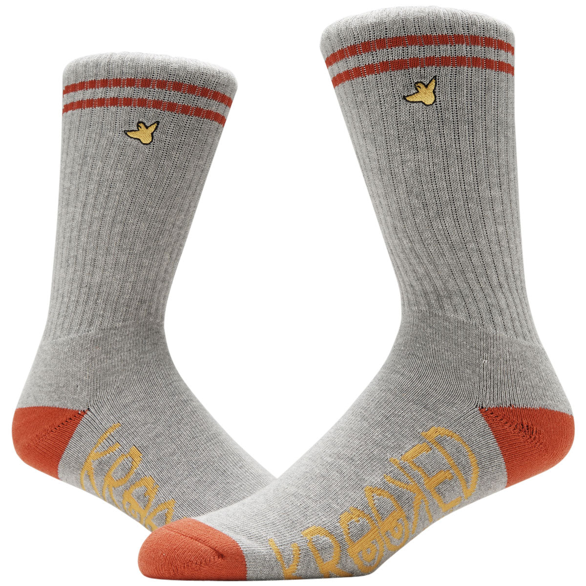 Krooked Og Bird Emb Socks - Gray/Red/Gold image 2