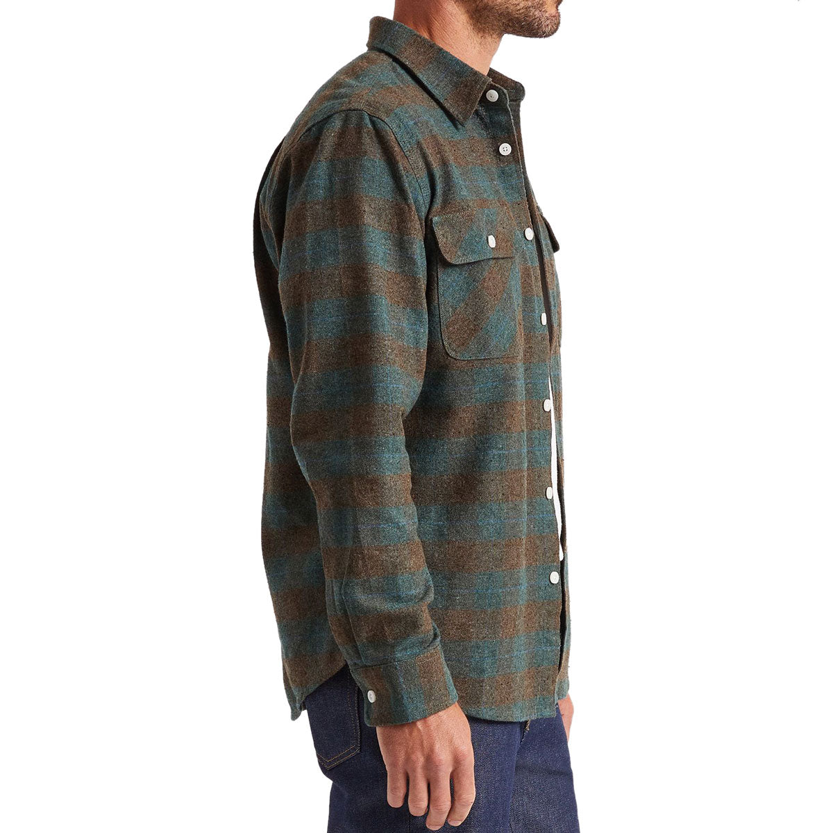 Brixton Bowery Long Sleeve Shirt - Ocean image 2