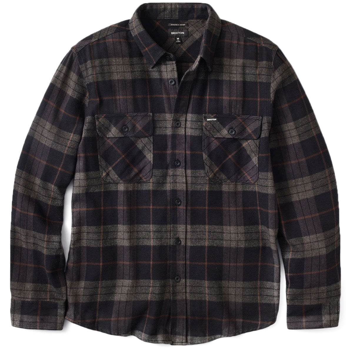 Brixton Bowery Long Sleeve Shirt - Black/Charcoal image 4