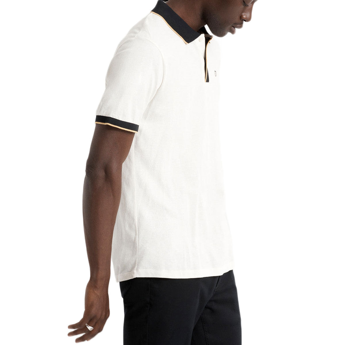 Brixton Proper Polo Shirt - Off White/Black image 3