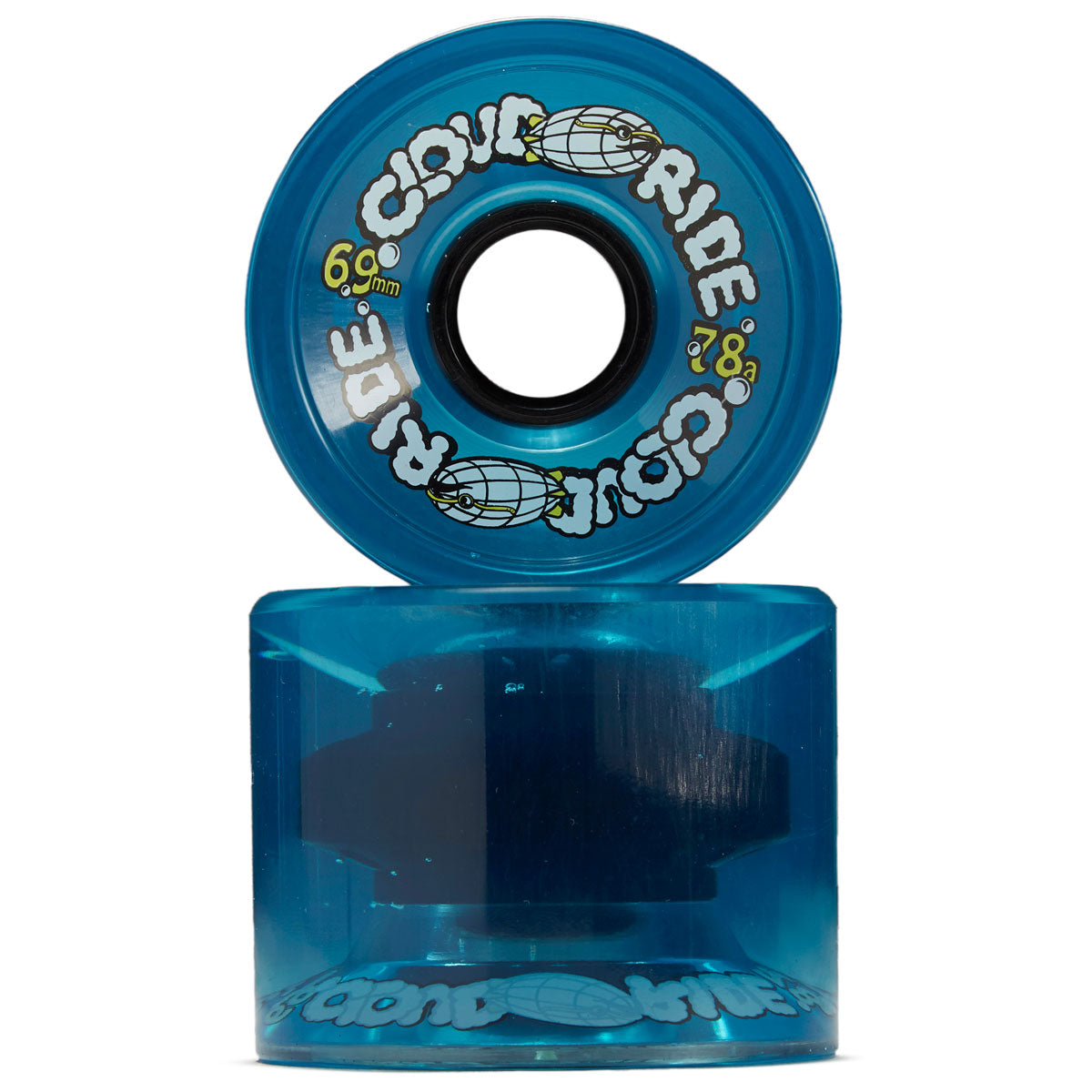 Cloud Ride Cruiser 78a Longboard Wheels - Clear Blue - 69mm image 2