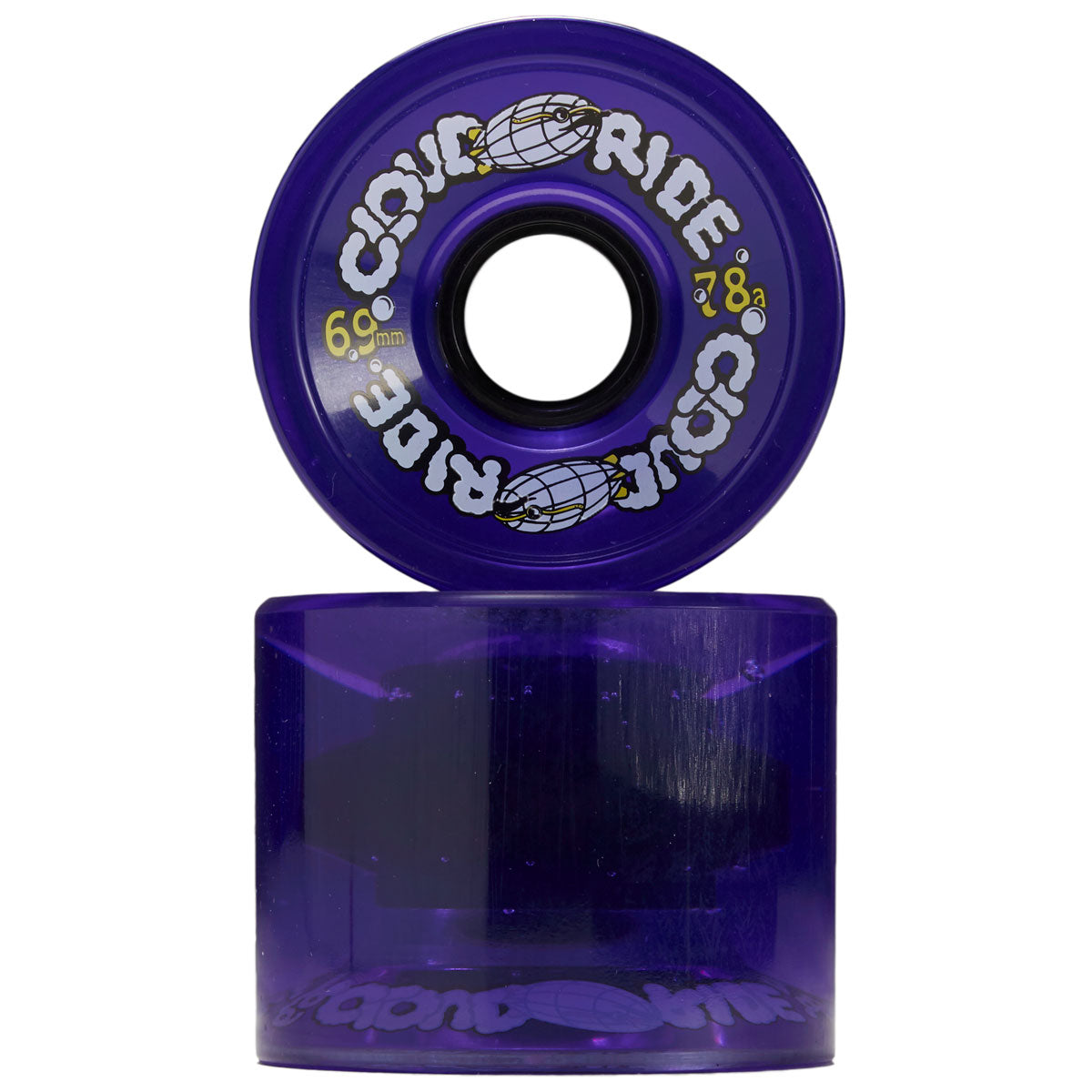 Cloud Ride Cruiser 78a Longboard Wheels - Clear Purple - 69mm image 2