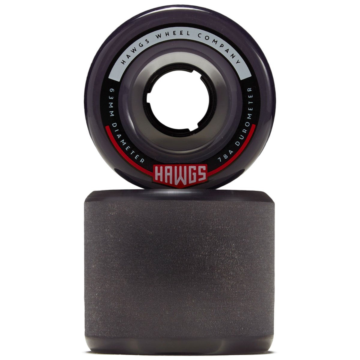 Hawgs Fatty 78a Stone Ground Longboard Wheels - Clear Black - 63mm image 2