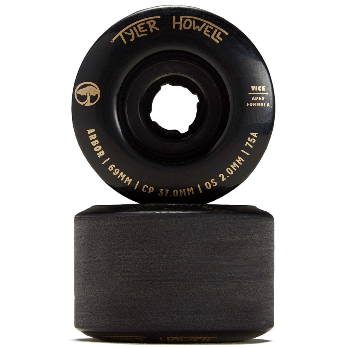 Arbor Vice Tyler Howell 75a Longboard Wheels - Black - 69mm image 2