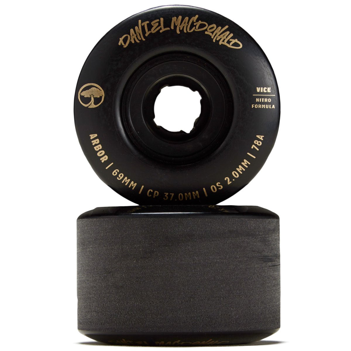 Arbor Vice Daniel MacDonald 78a Longboard Wheels - Black - 69mm image 2