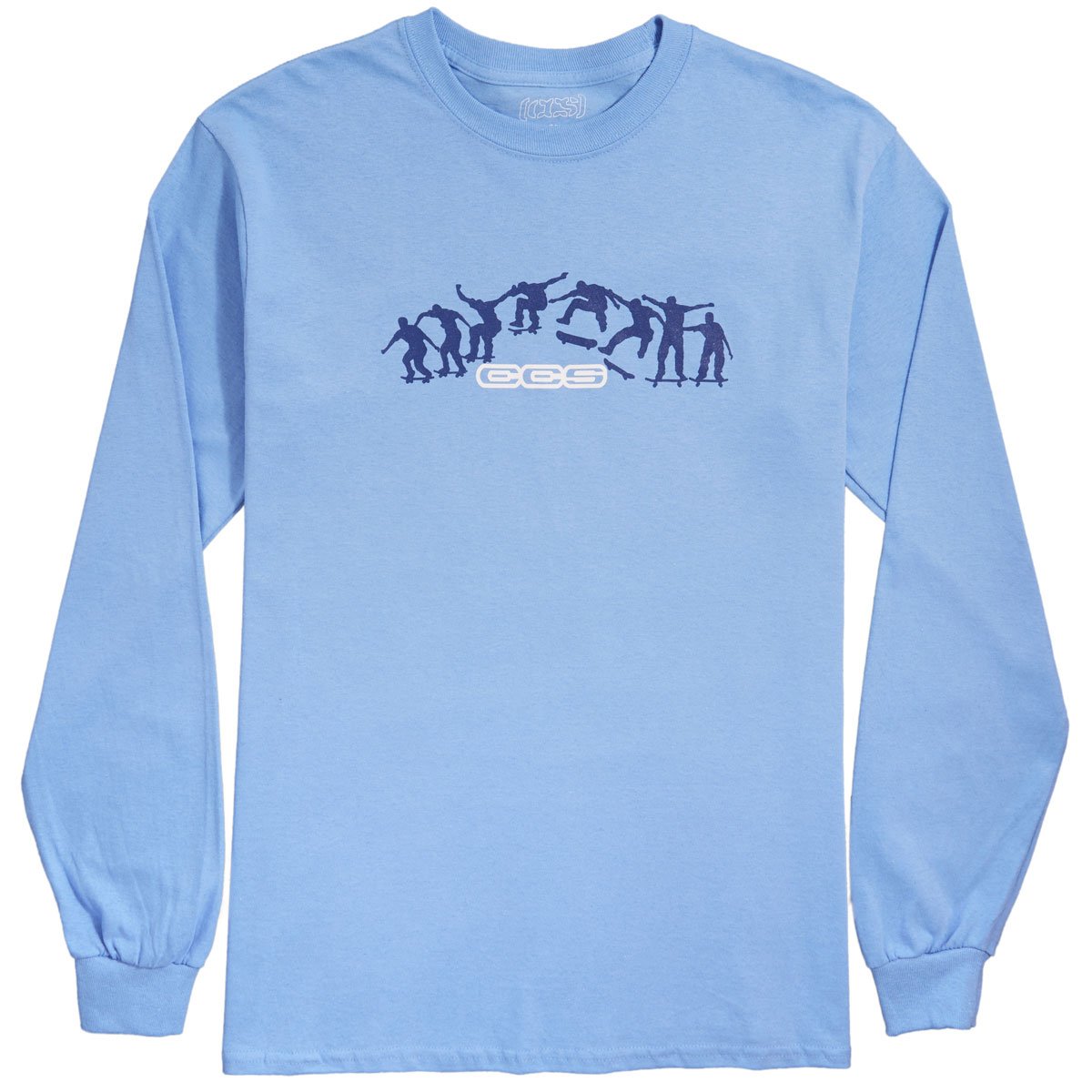 CCS Kickflip Logo Long Sleeve T-Shirt - Light Blue/Navy/White image 1