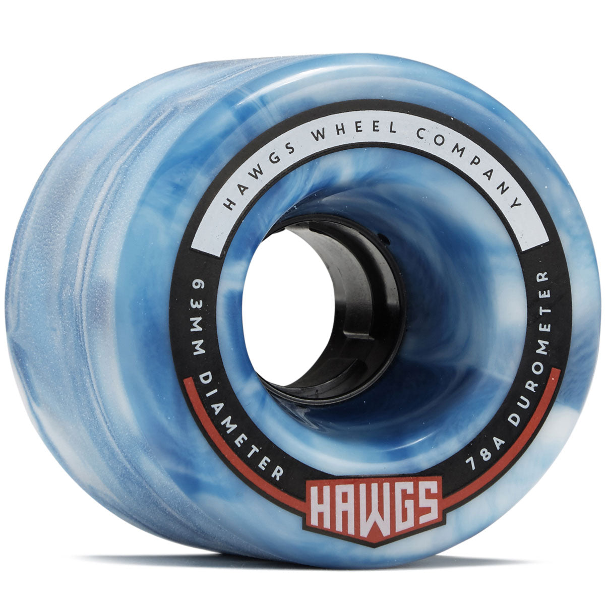 Hawgs Fatty 78a Stone Ground Longboard Wheels - Sky Blue Swirl - 63mm image 1