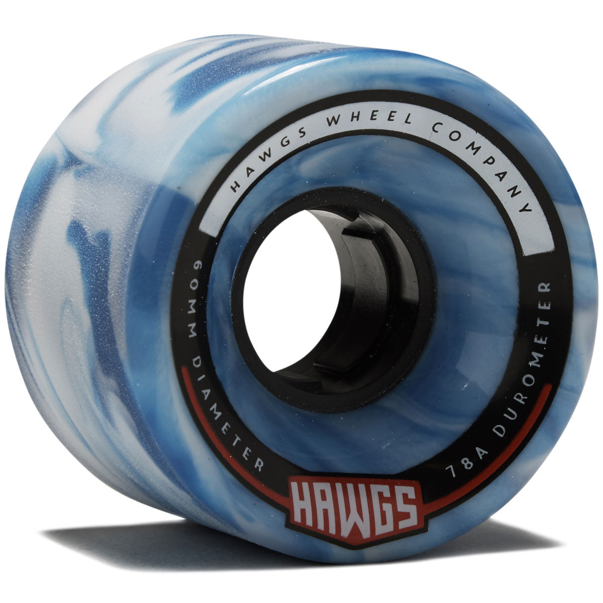 Hawgs Chubby 78a Stone Ground Longboard Wheels - Blue/White Swirl - 60mm image 1