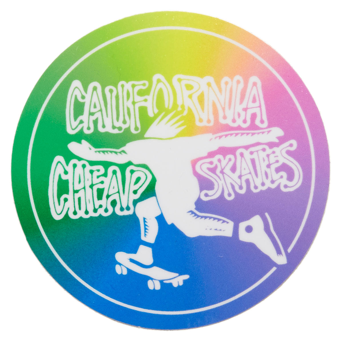 CCS Cheap Skates Sticker - Rainbow/White image 1